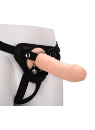 Черные трусики с телесной насадкой STRAP ON REAL DILDO - 21 см. - Dream Toys - купить с доставкой в Бийске