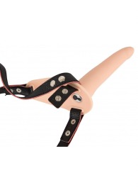 Телесный поясной страпон с вибрацией Vibrating Strap-On - 15,7 см. - Orion - купить с доставкой в Бийске