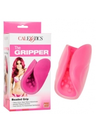 Розовый рельефный мастурбатор Beaded Grip - California Exotic Novelties - в Бийске купить с доставкой