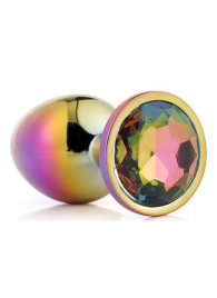 Голографическая анальная втулка с радужным кристаллом - 7,1 см. - Dream Toys - купить с доставкой в Бийске