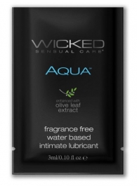 Легкий лубрикант на водной основе с алое Wicked Aqua - 3 мл. - Wicked - купить с доставкой в Бийске