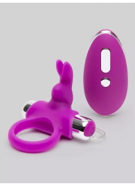 Лиловое виброкольцо с пультом ДУ Remote Control Cock Ring - Happy Rabbit - в Бийске купить с доставкой