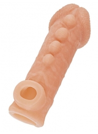 Телесная закрытая насадка с шишечками Cock Sleeve Size S - 13,8 см. - KOKOS - в Бийске купить с доставкой