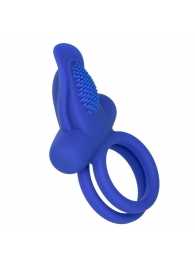 Синее перезаряжаемое эрекционное кольцо Silicone Rechargeable Dual Pleaser Enhancer - California Exotic Novelties - в Бийске купить с доставкой