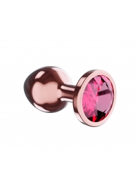 Пробка цвета розового золота с малиновым кристаллом Diamond Ruby Shine S - 7,2 см. - Lola Games - купить с доставкой в Бийске