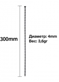 Черный уретральный стимулятор из силикона - 30 см. - Rubber Tech Ltd - купить с доставкой в Бийске