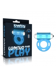 Голубое, светящееся в темноте эрекционное виброкольцо Lumino Play Vibrating Penis Ring - Lovetoy - в Бийске купить с доставкой