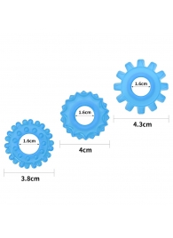 Набор из 3 голубых, светящихся в темноте эрекционных колец Lumino Play - Lovetoy - в Бийске купить с доставкой