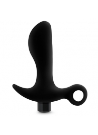 Черный анальный вибратор Silicone Vibrating Prostate Massager 01 - 10,8 см. - Blush Novelties - в Бийске купить с доставкой