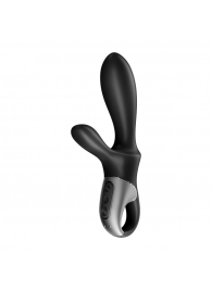 Черный анальный вибратор Heat Climax+ с функцией нагрева - 20,6 см. - Satisfyer - в Бийске купить с доставкой