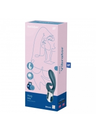 Темно-бирюзовый вибратор-кролик Hug Me - 21,2 см. - Satisfyer