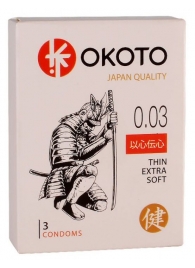 Тонкие презервативы OKOTO Thin Extra Soft - 3 шт. - Sitabella - купить с доставкой в Бийске