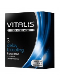 Презервативы VITALIS PREMIUM delay   cooling с охлаждающим эффектом - 3 шт. - Vitalis - купить с доставкой в Бийске