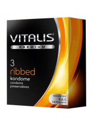 Ребристые презервативы VITALIS PREMIUM ribbed - 3 шт. - Vitalis - купить с доставкой в Бийске