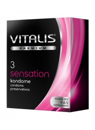 Презервативы с пупырышками и кольцами VITALIS PREMIUM sensation - 3 шт. - Vitalis - купить с доставкой в Бийске