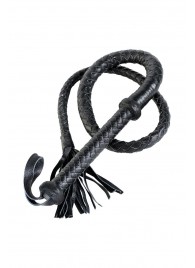 Длинный кожаный кнут с хлопушками на конце - ToyFa - купить с доставкой в Бийске