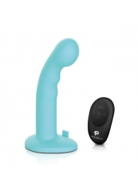 Голубая изогнутая насадка 6in Remote Control Ripple P-Spot G-Spot на черных трусиках - 16 см. - Pegasus - купить с доставкой в Бийске