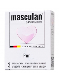 Супертонкие презервативы Masculan Pur - 3 шт. - Masculan - купить с доставкой в Бийске