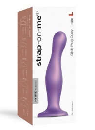 Фиолетовая насадка Strap-On-Me Dildo Plug Curvy size L - Strap-on-me - купить с доставкой в Бийске