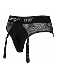 Черные трусики для насадок Diva Lingerie Harness - size M - Strap-on-me - купить с доставкой в Бийске