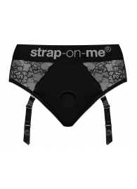 Черные трусики для насадок Diva Lingerie Harness - size M - Strap-on-me - купить с доставкой в Бийске