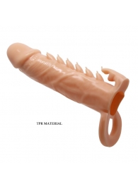 Телесная удлиняющая насадка Penis Sleeve Emmitt - 17 см. - Baile - в Бийске купить с доставкой