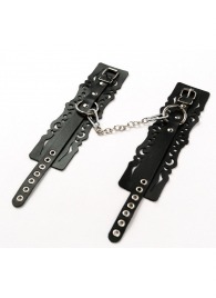 Узорчатые кожаные оковы с регулируемыми ремешками - Crazy Handmade - купить с доставкой в Бийске