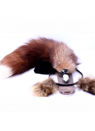 Игровой комплект: серебристая анальная пробка с пушистым хвостом и ободок-ушки - Crazy Handmade - купить с доставкой в Бийске