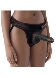 Женский темнокожий страпон Easy Strapon Set 7 Inch - 18 см. - Lovetoy - купить с доставкой в Бийске