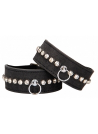 Черные поножи Diamond Studded Ankle Cuffs - Shots Media BV - купить с доставкой в Бийске