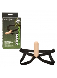 Телесный фаллопротез из силикона Extension with Harness - 15,75 см. - California Exotic Novelties - купить с доставкой в Бийске