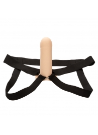 Телесный фаллопротез из силикона Extension with Harness - 15,75 см. - California Exotic Novelties - купить с доставкой в Бийске