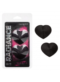 Черные пэстисы в форме сердечек Heart Pasties - California Exotic Novelties - купить с доставкой в Бийске