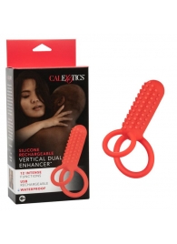 Красное эрекционное кольцо Silicone Rechargeable Vertical Dual Enhancer - California Exotic Novelties - в Бийске купить с доставкой