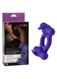 Фиолетовое эрекционное виброкольцо с двумя моторами Silicone Rechargeable Triple Orgasm Enhancer - California Exotic Novelties - в Бийске купить с доставкой