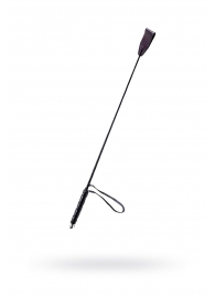 Чёрный стек с кожаной ручкой - 58 см. - Sitabella - купить с доставкой в Бийске