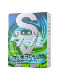 Презервативы Sagami Xtreme Mint с ароматом мяты - 3 шт. - Sagami - купить с доставкой в Бийске