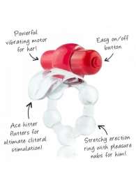 Виброкольцо с язычком и красным виброэлементом Overtime - Screaming O - в Бийске купить с доставкой