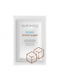 Саше лубриканта на водной основе Simply Aqua Brown Sugar с ароматом коричневого сахара - 3 мл. - Wicked - купить с доставкой в Бийске