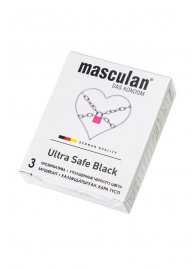 Ультрапрочные презервативы Masculan Ultra Safe Black - 3 шт. - Masculan - купить с доставкой в Бийске