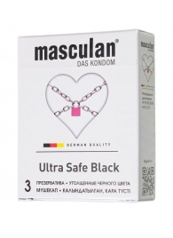 Ультрапрочные презервативы Masculan Ultra Safe Black - 3 шт. - Masculan - купить с доставкой в Бийске