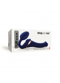 Синий безремневой страпон Multi Orgasm Size S с клиторальной стимуляцией - Strap-on-me - купить с доставкой в Бийске