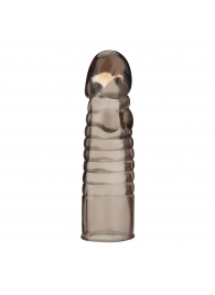 Дымчатая насадка-удлинитель Ribbed Realistic Penis Enhancing Sleeve Extension - 15,2 см. - BlueLine - в Бийске купить с доставкой