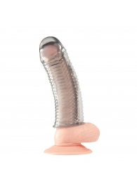 Текстурированная насадка на пенис Clear Textured Penis Enhancing Sleeve Extension - 16,5 см. - BlueLine - в Бийске купить с доставкой