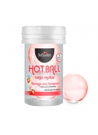 Лубрикант на масляной основе Hot Ball Beija Muito с ароматом клубники и шампанского (2 шарика по 3 гр.) - HotFlowers - купить с доставкой в Бийске