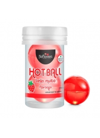 Лубрикант на масляной основе Hot Ball Beija Muito с ароматом клубники (2 шарика по 3 гр.) - HotFlowers - купить с доставкой в Бийске