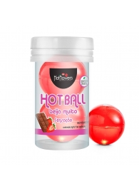 Лубрикант на масляной основе Hot Ball Beija Muito с ароматом шоколада и клубники (2 шарика по 3 гр.) - HotFlowers - купить с доставкой в Бийске