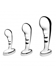 Набор из 3 стальных стимуляторов простаты Stainless Steel P-spot Training Set - b-Vibe - в Бийске купить с доставкой