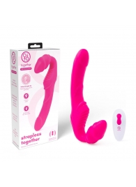 Розовый безремневой страпон на радиоуправлении Strapless Together - 22 см. - Together Toy - купить с доставкой в Бийске