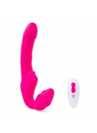 Розовый безремневой страпон на радиоуправлении Strapless Together - 22 см. - Together Toy - купить с доставкой в Бийске